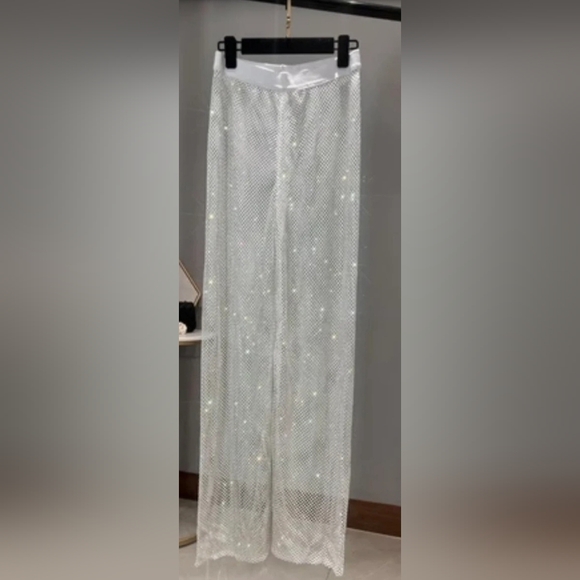 NWOT Jewel Embellished Mesh Pants - Picture 1 of 4